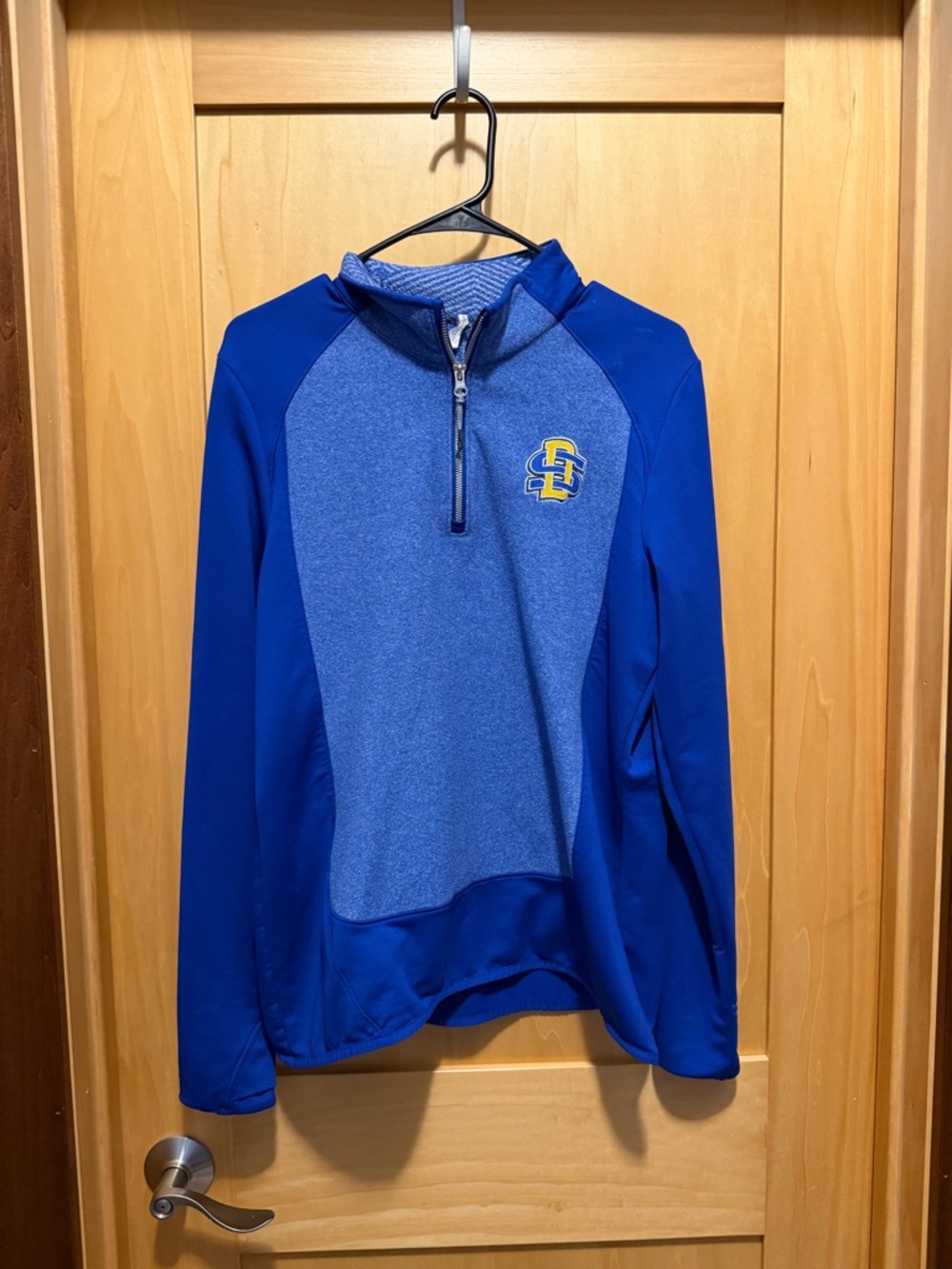 SDSU Blue Quarter-Zip Athletic Pullover with Embroidered Logo